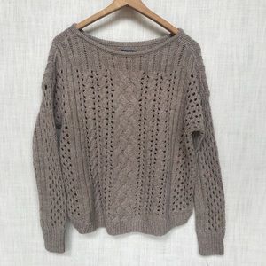 American Eagle Outfitters Brown Cable Knit Sweater